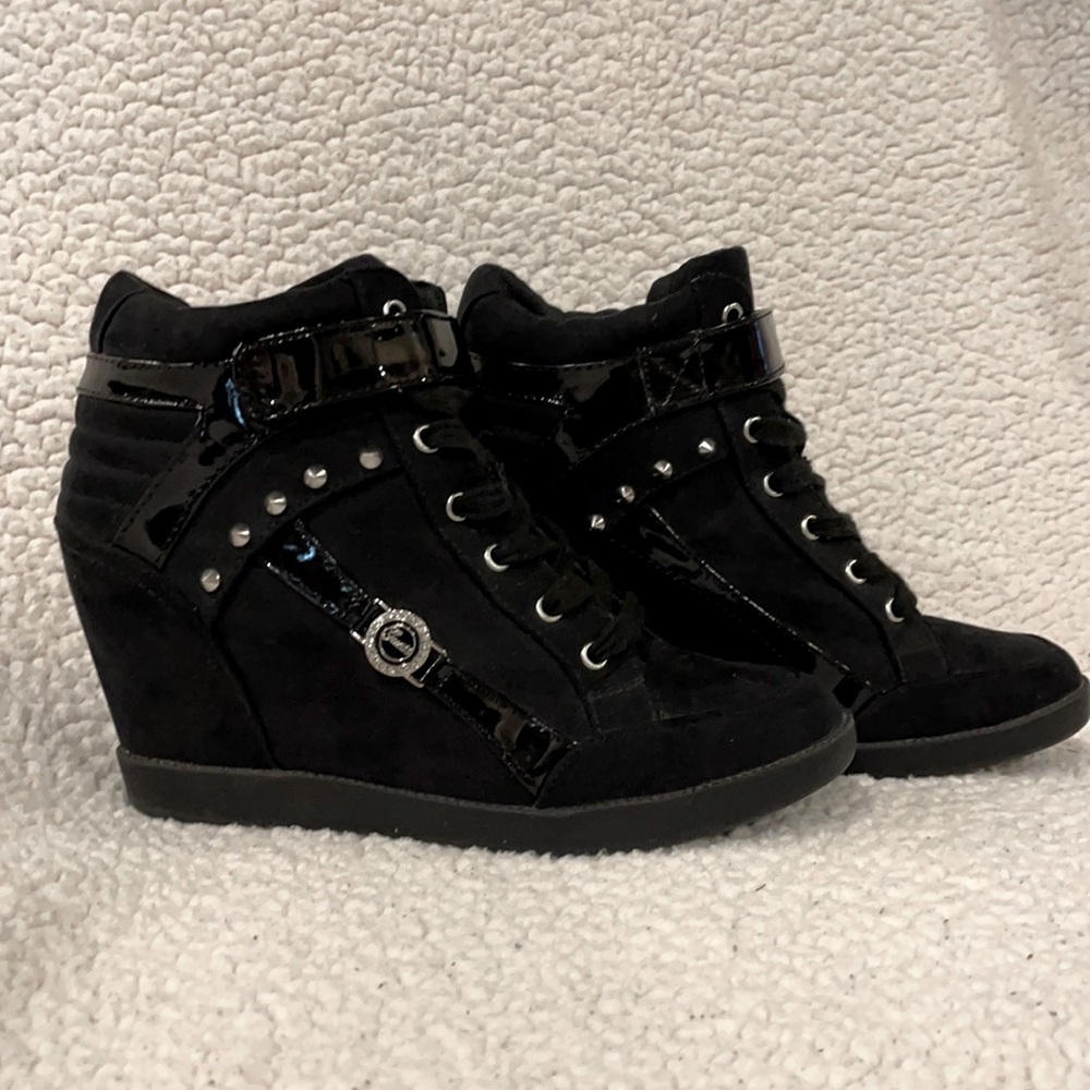 Guess Studded Sneaker Wedge Booties